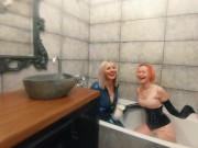 Preview 4 of Bath relax in latex rubber with milk, romantic funny fetish video