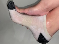 Foot Oil Massage in Socks