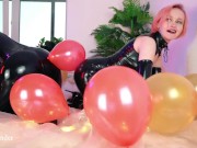Preview 4 of Looney Fetish, Air Balloons Lesbian Fun In Latex Rubber Costumes