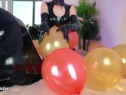 Preview 5 of Looney Fetish, Air Balloons Lesbian Fun In Latex Rubber Costumes