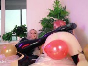 Preview 1 of Hot fetish, air balloons and girls latex rubber party Arya Grander