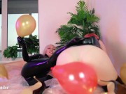 Preview 4 of Hot fetish, air balloons and girls latex rubber party Arya Grander