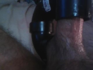 Vacuum cleaner sucks my balls and cock at the same time nice pre cum
