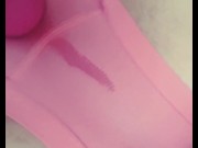 Preview 5 of Cute teen's wet pussy squirting multiple orgasms through pink panties!