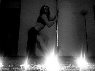 pole dancer, amateur, long skirt, erotic dance