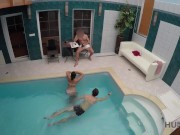 Preview 2 of HUNT4K. Cheap slut does her best to stay at spa with her bf