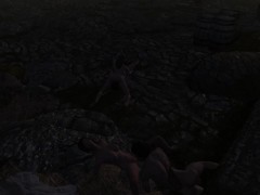 Lesbian sex in PC Game. Couple sex of girls in nature, in the snow | sex mod