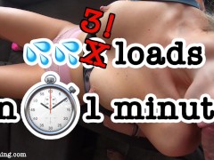 Video THREE Loads In 1 Minute - HUGE 4K Cumshots YummyCouple Blowjob Cum On Tits