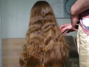 Preview 1 of Hair Fetish. Jerked off and cum on beautiful hair. Cum on Foxy's hair.