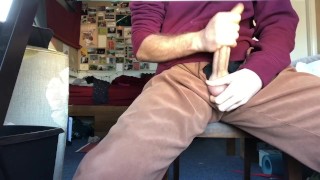 He Couldn't Resist-Stroking His Cock In Class