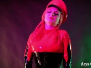Preview 5 of Red latex rubber catsuit teasing 4k fetish clip
