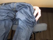 Preview 2 of Under the desk amateur toy fucking makes him cum