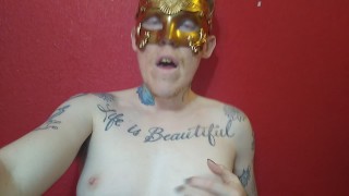 Masked Trans Man, King, Face Sitting, Masturbation, Dancing, Kneel Down