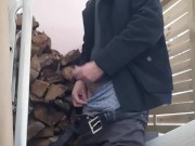 Preview 3 of Jerking off in my neighbours wood storage place