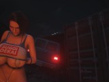 Mädchen mit großen riesigen Titten und Bikini in der Zombiewelt | Pornospiel