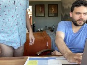 Preview 2 of Neighbor finds porn on Hairy Daddy's Computer