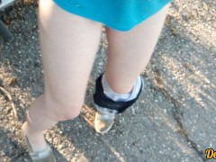 fucked a cute schoolgirl on a motorcycle and came in her mouth and on her face