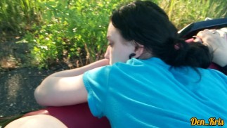 fucked a cute schoolgirl on a motorcycle and came in her mouth and on her face