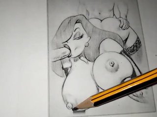 drawing model, big boobs, big dick, rough sex