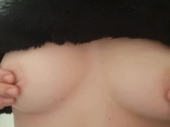 Hot tits and nipples massage with oil and massage balls.