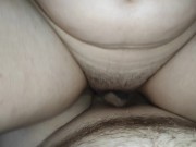 Preview 4 of Tight Hairy Pussy Fucked and Creampied by Huge Cock - CLOSE UP