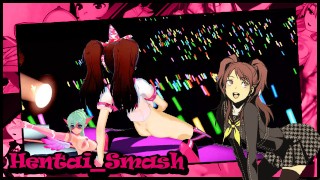 Rise Gives Herself A Finger During A Persona 4 Hentai Concert