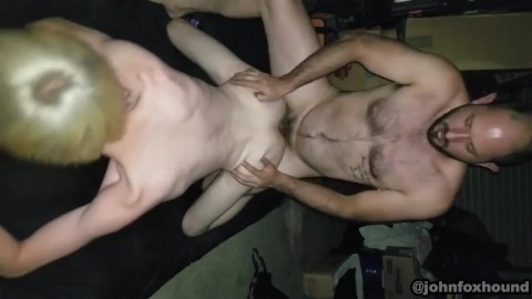 bi boy takes raw daddy cock and loads in storage locker