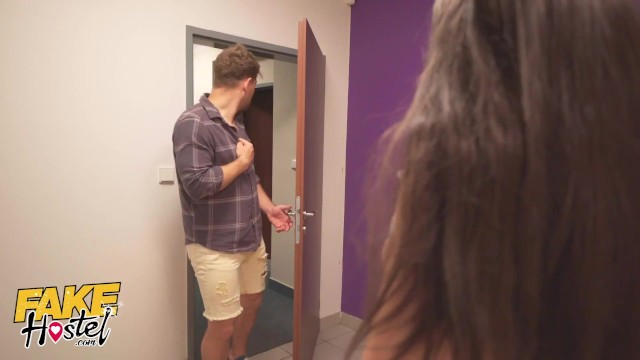 Fake Hostel Backpacker Fucks Redhead Landlady and her Petite Employee