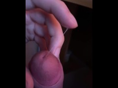 PRECUM big hard cock measured - soft erect - erection - jerk off  - veiny amateur Japanese guy bul