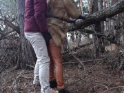 Preview 3 of Outdoor sex with redhead teen in winter forest. Risky public fuck - Otta Koi