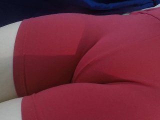 My Red Shorts Hiding My Tight PussyMound.