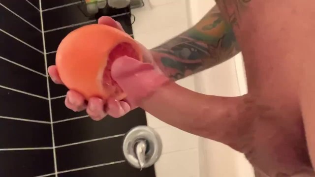 Fucking Big Cock Solo - Jerk Off Big Dick Solo Fuck Grapefruit XxX Food Porn & Cumshot | Thumbzilla