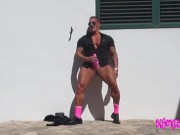 Preview 3 of thonged muscle man eats his own load