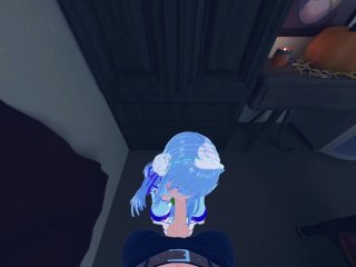 Emilia spits out cum, gets fucked on dinner table - Re:Zero Hentai.