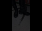 Preview 4 of At home with my horny goth neighbor, she shows me her leather boots, her feet and her pussy