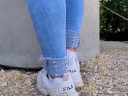 Preview 1 of Katis 6 days dirty sweaty socks and Sweaty Shoes Fila sneakers shoeplay lick my dirty sneakers clean