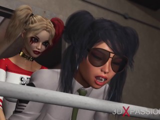 Hot Sex in Jail! Harley Quinn Fucks a Female Prison Officer