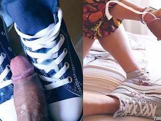 Cum on Chucks Cumpilation HD Cumshots Compilation YummyCouple Shoejob Converse Allstars Sneakers