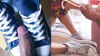 Cum On Chucks Cumpilation HD Cumshots Compilation YummyCouple Shoejob Converse Allstars Sneakers