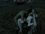 Porn with his personal maid at night in the parking lot | Skyrim sex mods