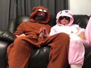 pajamas, fleece fetish, bear, bunny