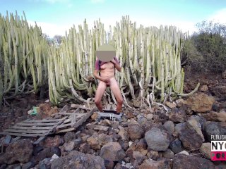 Outdoor nature handjob big dick