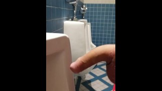 Johnholmesjunior CAUGHT jerking huge cock in busy vancouver park bathroom real risky
