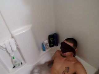 Big dick gets snuck up on while in bath