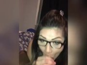 Preview 6 of Sexy nerdy bbw gets vengeful beside snoring white boyfriend with huge bbc (wipes his cum on bf)