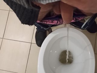 toilet, solo male, urine, pissing