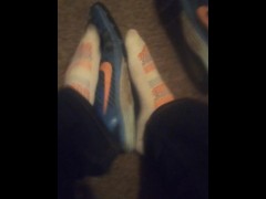 Blue Nike Shoes & Cute Hexagon White Dirty Socks (No Audio)