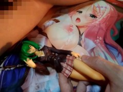 ルーズソックスブレザーギャル美少女フィギュアにぶっかけ顔発射オナニー【一騎当千呂布奉先】