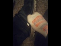 Dark Sneakers Shoes & Cute Hexagon White Dirty Socks (No Audio)