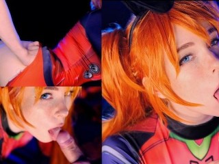 Hot Slut Asuka Langley. Sloppy Blowjob and Pussy Creampie - MollyRedWolf